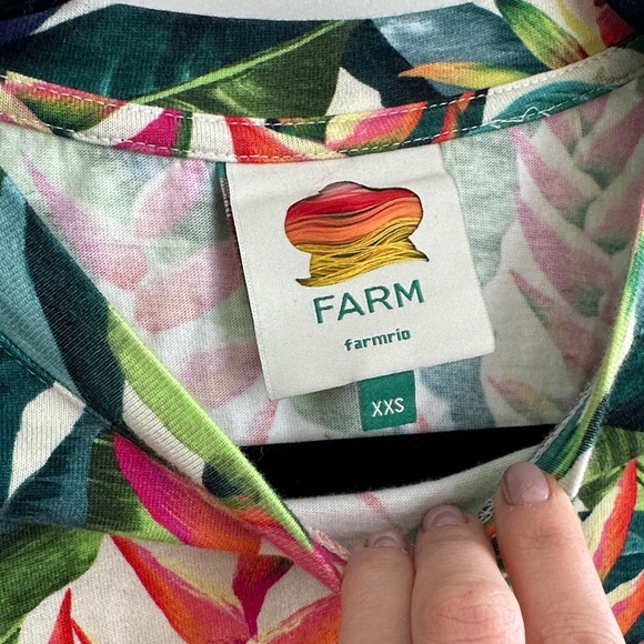 FARM Rio Tropical Print Mini Dress - Green, Pink, Red - Picture 2 of 3